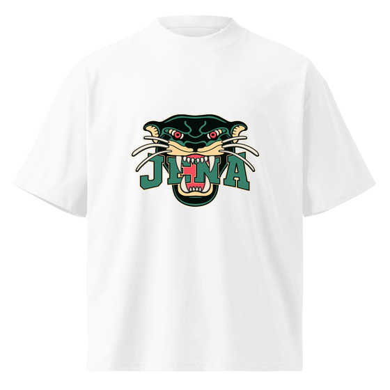 Oversized Unisex Bio-T-Shirt mit breitem Kragen - PANTHER - Jena