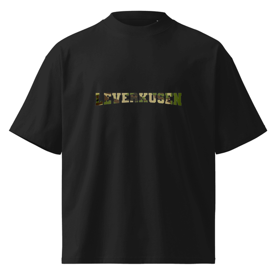 Oversized Unisex Bio-T-Shirt mit breitem Kragen - CAMOUFLAGE - Leverkusen
