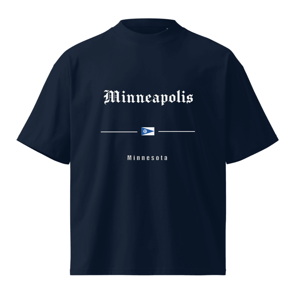 Oversized Unisex Bio-T-Shirt mit breitem Kragen - NOW - Minneapolis